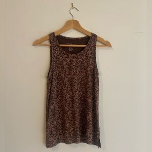 American Eagle Soft & Sexy Brown and Pink Floral Tank